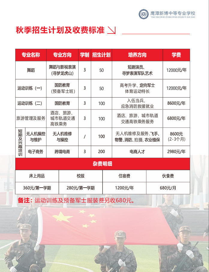 鹰潭新博中等专业学校2026年秋季招生简章
